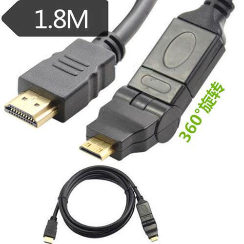 6ft HDMI Mini 360 Angle Rotat Male to A Male Adapter Extende