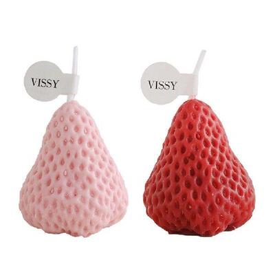 Strawberry Shaped Scented Candle Essential Oil Fruit Aroma