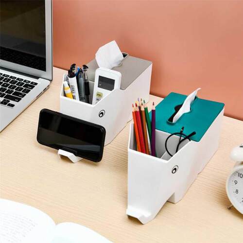 Elephant Tissue Box with Mobile Phone Holder Separate
