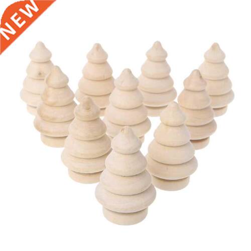 10Pcs Unfinished  Wood Peg Doll Christmas Tree Wedding Pa
