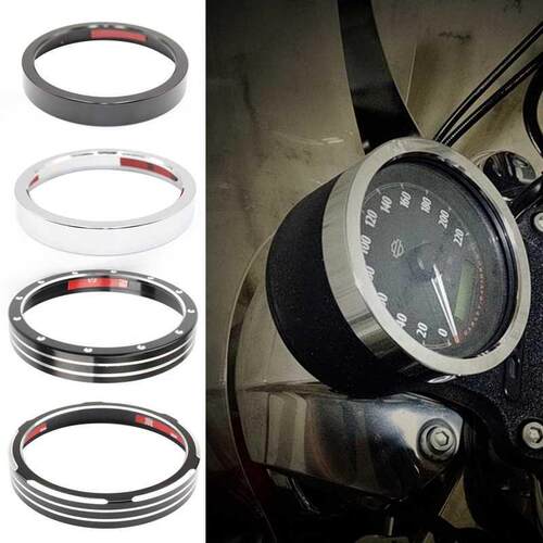 Motorcycle Black Speedometer Trim Bezel ver Billet CNC Cut F