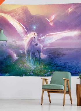 3D Printing Curtain Elephant Tapestry Sacred Unicorn Cartoon