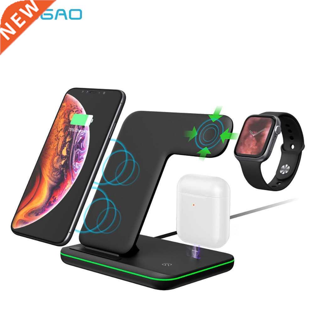 in 1 Qi Wireless Charger Stand for Apple Watch 6 5 4  2 A