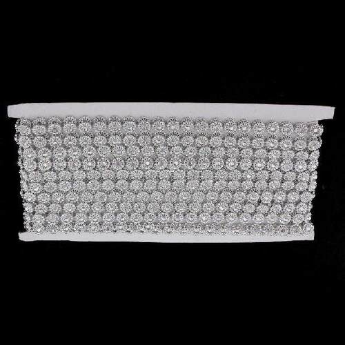9.1 Meters Flower Shape Crystal Beaded Chain Ribbon Trim