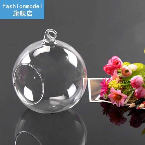 2 pcs 8cm Hanging Glass Flowers Plant Vase Terrarium Contain