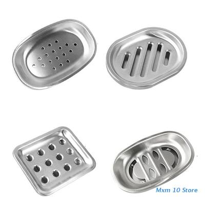 Metal Soap Storage Tray Self-draining Soap Dishes Sponge Hol