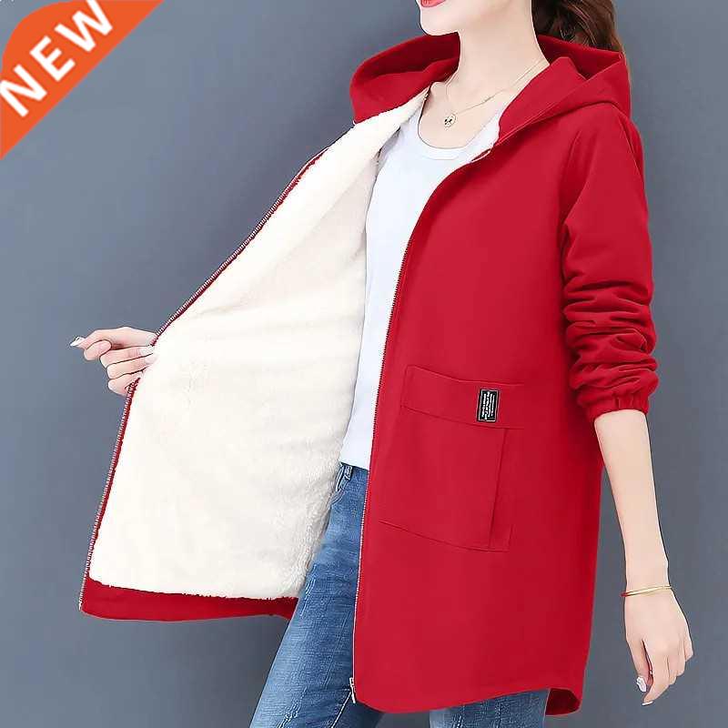 2021 6XL Autumn Winter Women's Fleece Jacket Coats Female Lo
