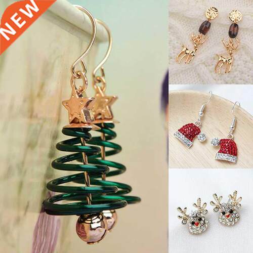 New Trendy Statement Christmas Tree Earrings For Women Santa