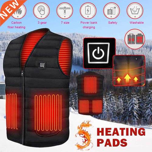Electric Heated Vest Men Women Washable Heating Waistcoat