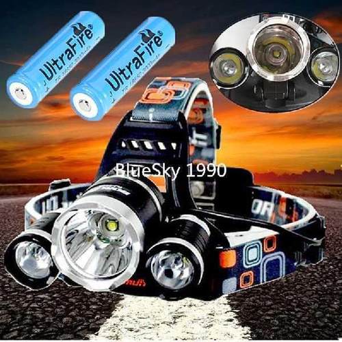 6000Lm 4-Modes Head Lamp bead T6+2R5 LED Headlamp Headlight