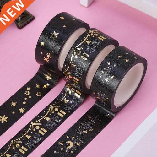 Black Moon Stars Paper Sticky Adhesive Sticker Decorative Wa