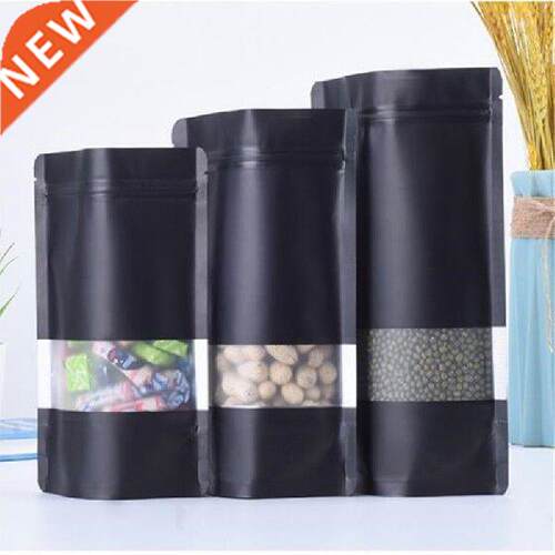 Printing Custom Logo Matte Black Aluminum Bag with Clear