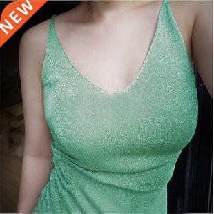 Sexy V Neck Sleeveless Vest T Shirt Sexy Knitted Top Tank W