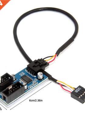 9pin USB Header Male 1 to 2/4 Female Extension Cable Card Mo