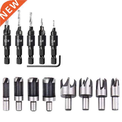 14 Pcs Wood Plug Hole Cutter Chamfered Plug Cutter Drill Bit
