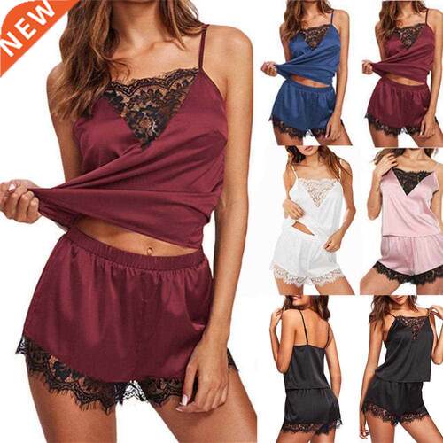 Plus Sze S-3XL 2Pcs Sexy Women Lace Sleepwear Women Sleevel