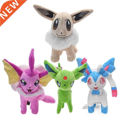 2022 New Pokemon Plush Toys Standing Shiny Sylveon Eevee Vap