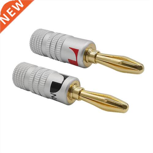 2Pcs Banana Connector Gold Plated 4mm Banana Plug Speaker Au
