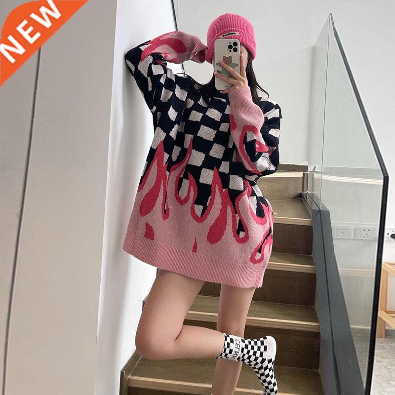 Korean style flame sweater women autumn and winter high stre