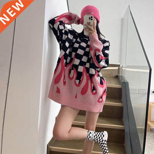Korean style flame sweater women autumn and winter high stre