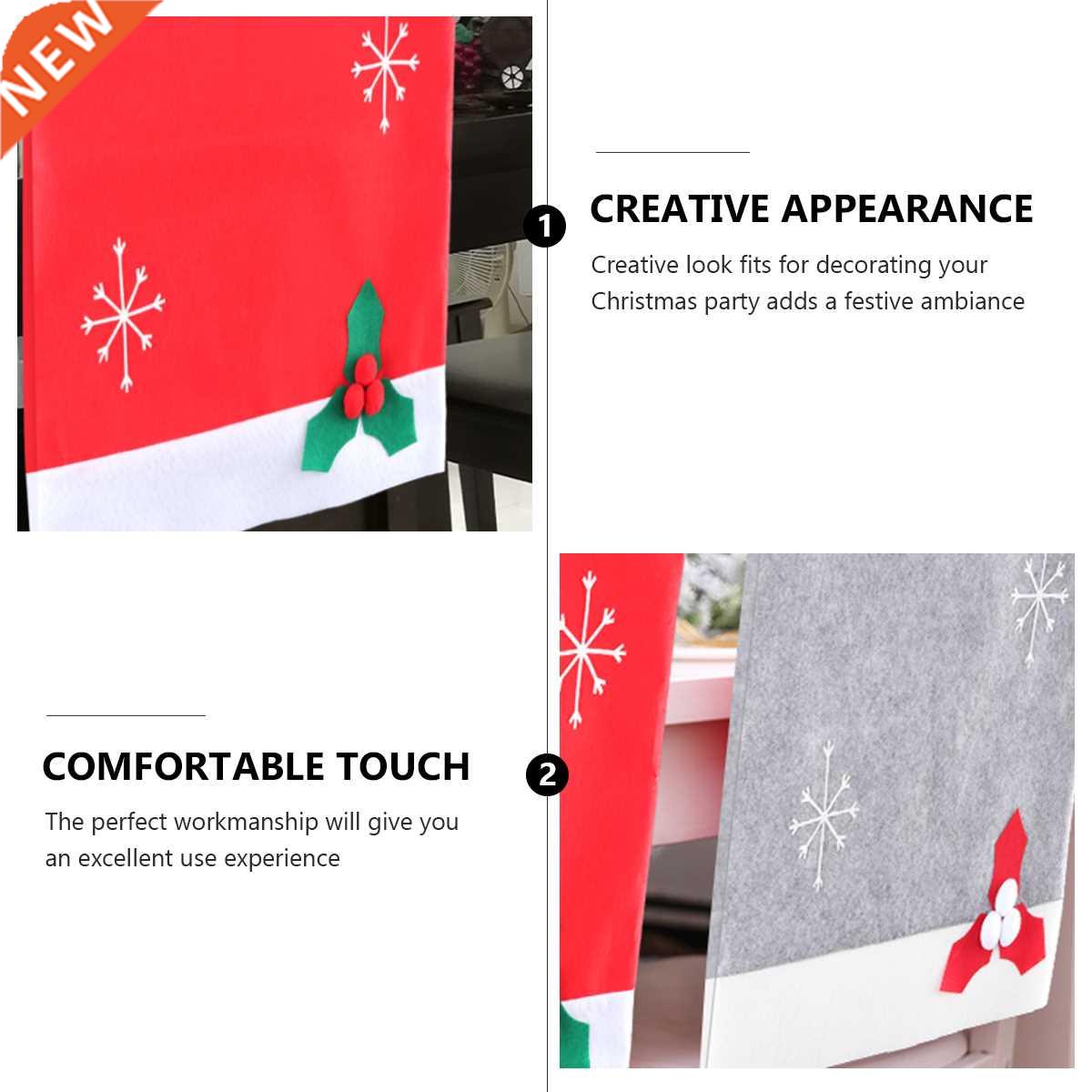 1 Set of Winter Christmas Chair Cover Hat Dining Room Cover