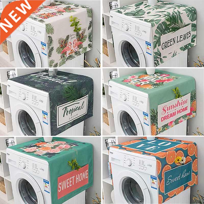 Nordic Washing Machine Cover Green Leaf Washing Machine Dust