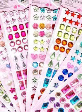 12 styles Acrylic Crystal Stickers Children Toys Sticker Dec