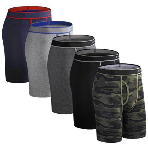 5pcs Set Long Leg Boxer Shorts Panties Men Underpants Homme