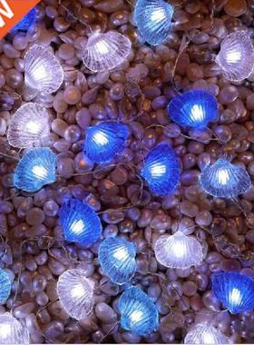 Crystal Seashell String Lights Cold White LED 40pcs Lights