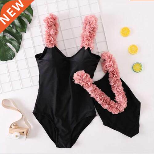 Mother Daughter Swimsuits Flower Mommy And Me Swimwear Bikin
