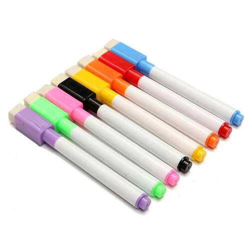 8pcs Color Magnet Pens Magnetic Wipe White Board Markers Bui