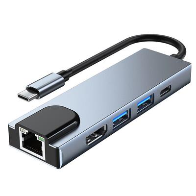 USB C Hub to Rj45 100M VGA Adapter OTG Thunderbolt 3 Dock wi