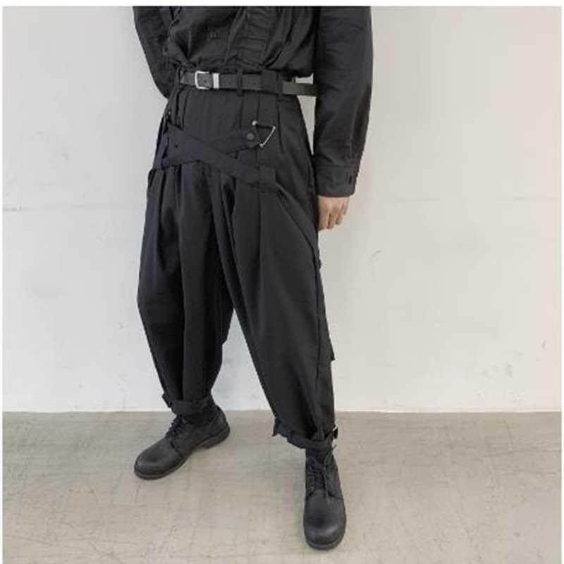 Men's pants bandage slacks men's nine minute pants hip hop w