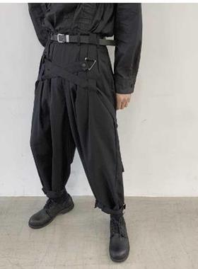 Men's pants bandage slacks men's nine minute pants hip hop w