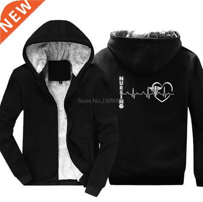 New Nursing Heart Print Funny hoodies Men's Cotton thicken K