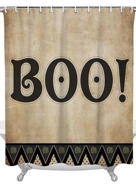 Halloween Retro Shower Curtain Waterproof Polyester Fabric