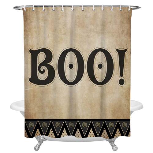 Halloween Retro Shower Curtain Waterproof Polyester Fabric
