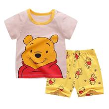 Summer Baby Boys Girls Cartoon T Shirt + Shorts Set Clothes