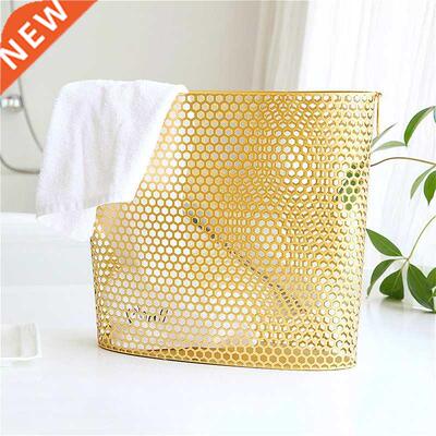 Golden Magazine Storage Basket Home Wrought Iron Snacks