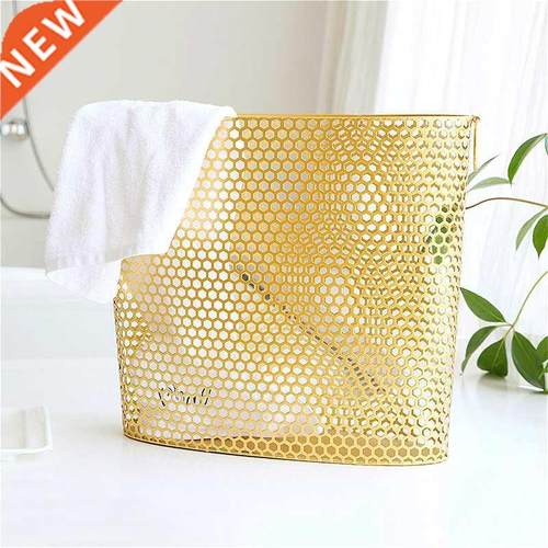 Golden Magazine Storage Basket Home Wrought Iron Snacks