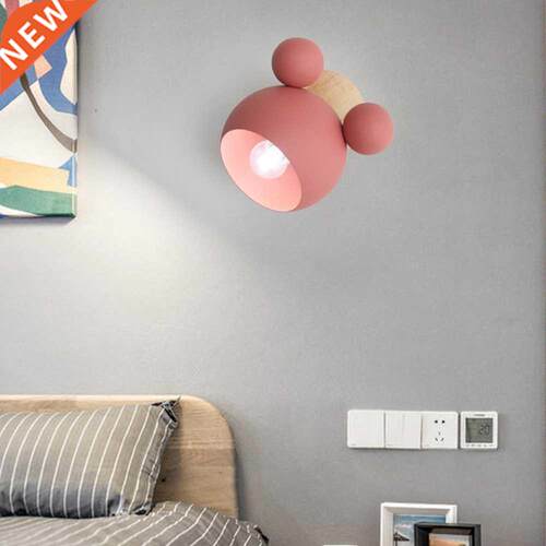 Nordc Wooden Wall Lamps Cute Cartoon Stylng Coloful Wall S