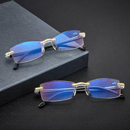 2021 Ultralight Rimless Anti Blue Light Reading Glasses Radi