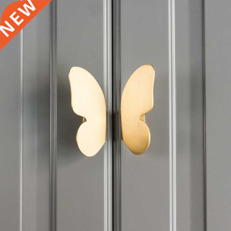 2pcs Nordic brass butterfly handle wardrobe cupboard shoe cu