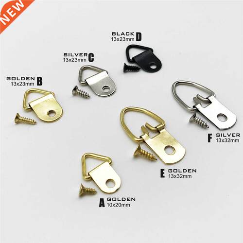 25pcs Golden Silver Black Triangle D-Ring Hanging Oil Painti