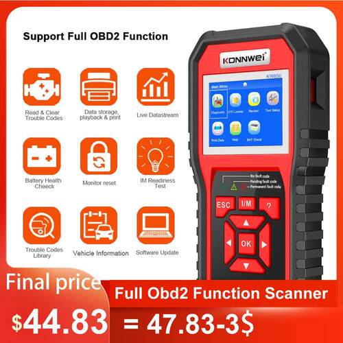 OBD2 ODB2 Scanner Auto Diagnostic Scanner KONNWEI KW850 Full
