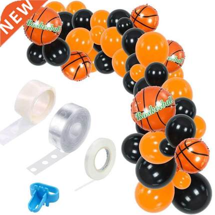 110 PCS Basketball Theme Balloon Garland Arch Kit Black Oran