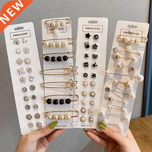 5/10Pcs/Pack Cute Enamel Brooches Pins Pearl Neckline Small