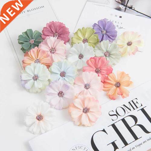 50PCS 4.5CM Silk Daisy Head MINI Home Wedding Decoration DIY