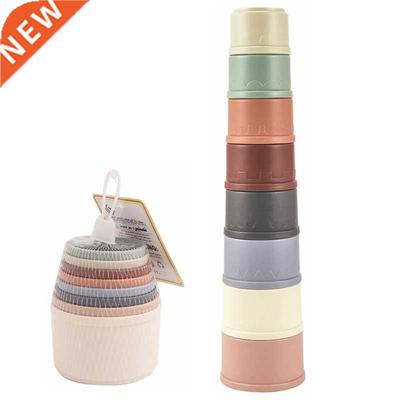 8Pcs/Set Baby Stacking Cup Toys Colorful Infants Toddlers Ba