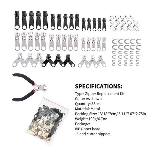 84PCS Zipper Head 84pcs Set End Cutting Pliers Zipper